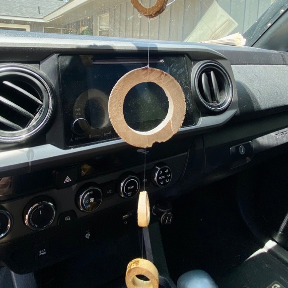 Bamboo Rear View Mirror Hanging Ornament, one of a kind - Picture 2 of 3